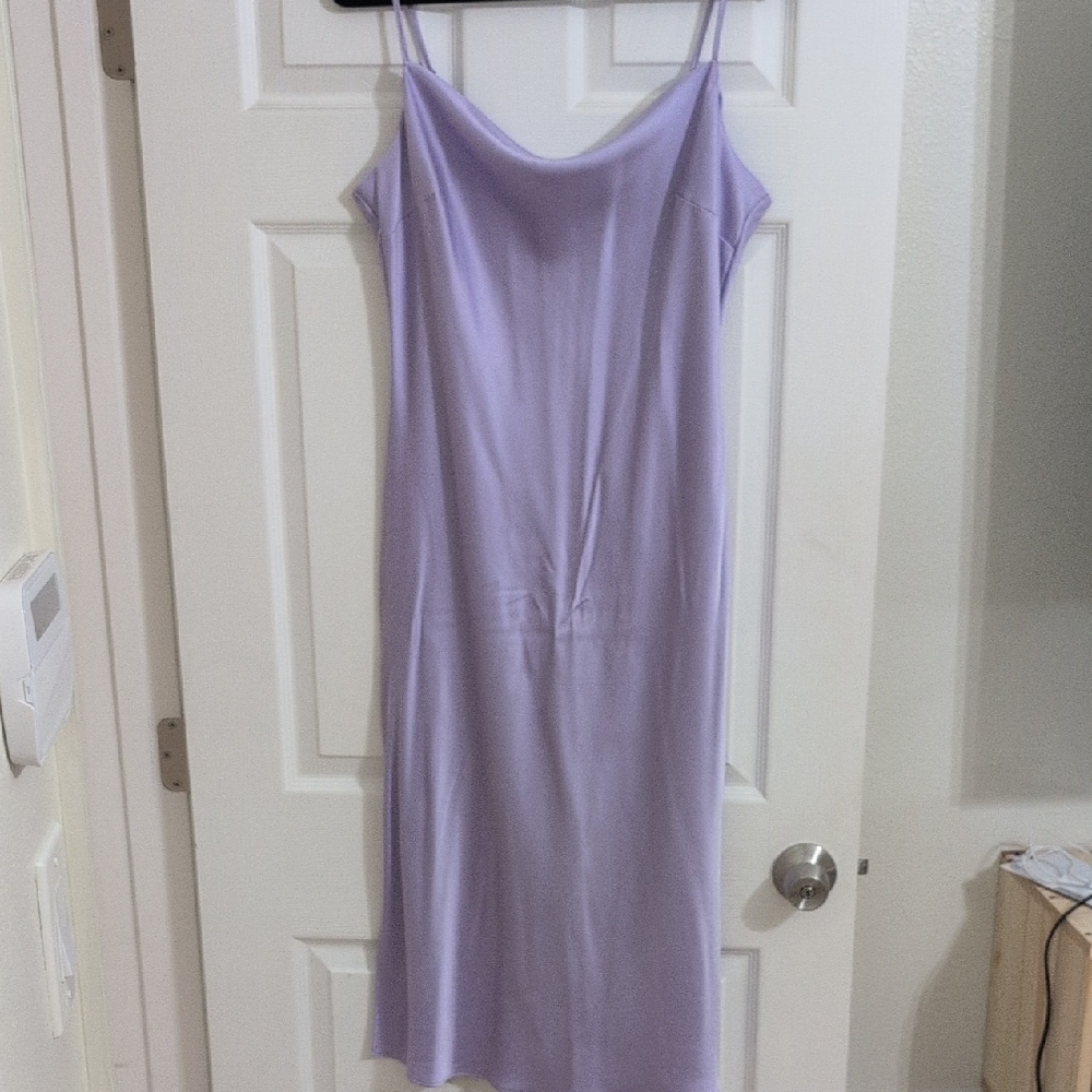 Express Satin Lavender Slip Dress